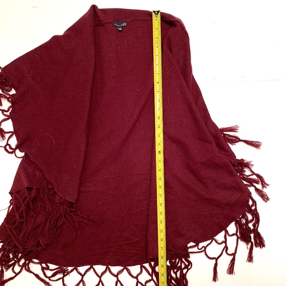 Wine Red Cardigan w/ Tassels - Picture 4 of 4
